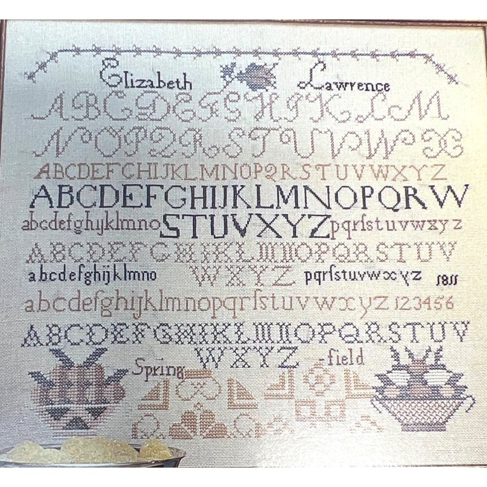 Elizabeth Lawrence Sampler Cross Stitch Pattern Leaflet